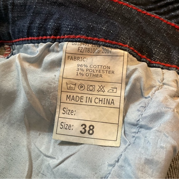 Source Unknown Men's Straight Jeans with Red and Yellow Accents like new - Picture 10 of 10
